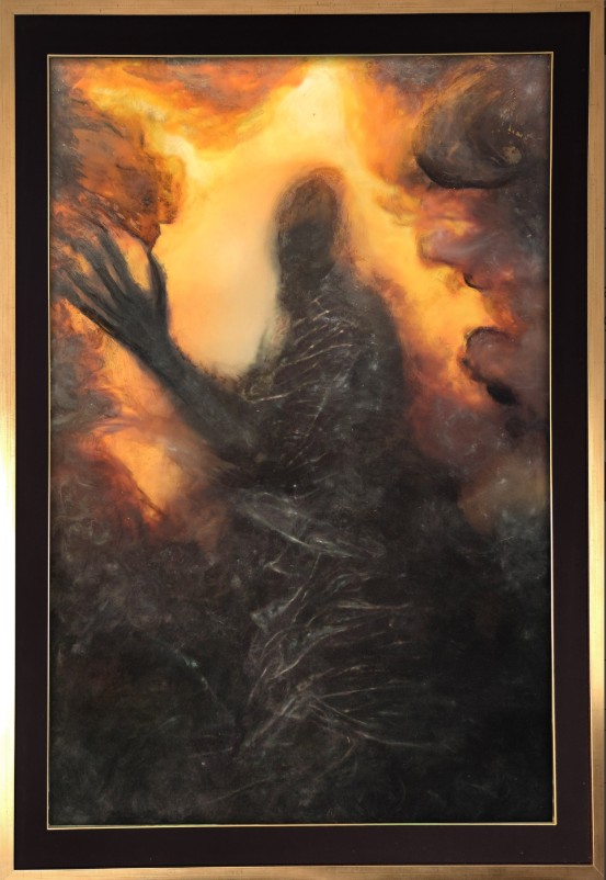 KRZYSZTOF PŁONKA 'Wizytator 2' olej, płyta, 120x90cm