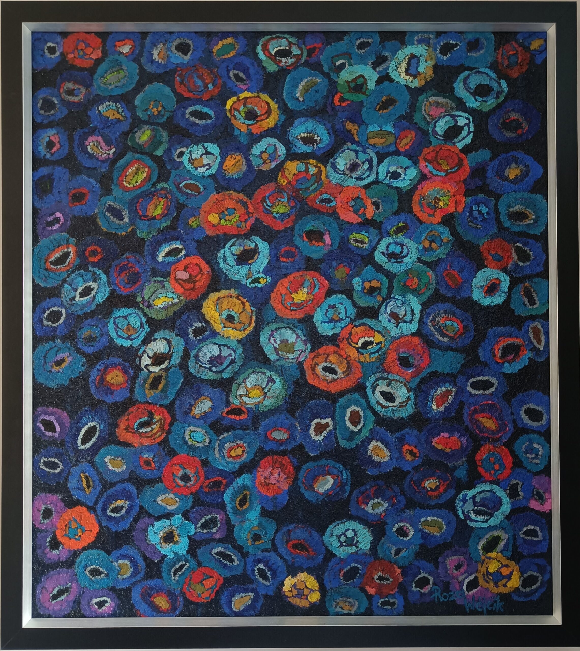 ROZALIA WÓJCIK 'Ogród, który pamięta', olej, płótno, 100x100cm