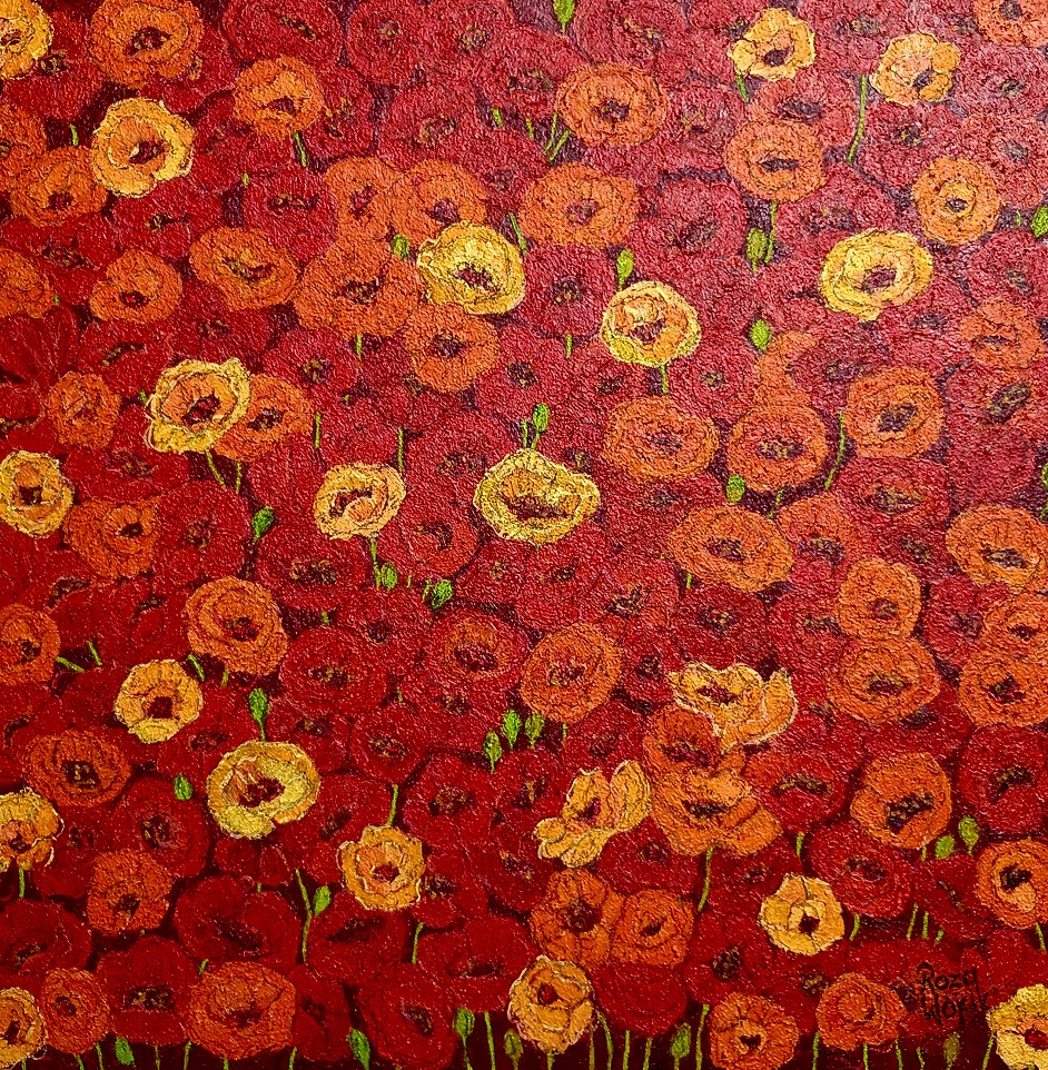 ROZALIA WÓJCIK 'Pole wspomnień', olej, płótno, 80x80cm