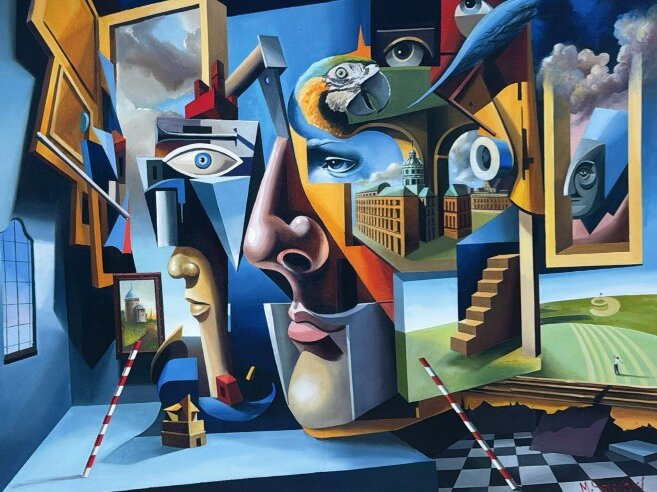 MIKOŁAJ SĘTOWSKI 'Scena rodzajowa 3' inkografia, papier, 50x70cm