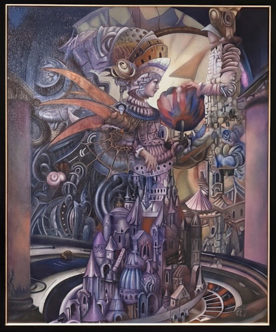 TOMASZ SĘTOWSKI 'Magic chamber' olej, płótno, 60x50cm