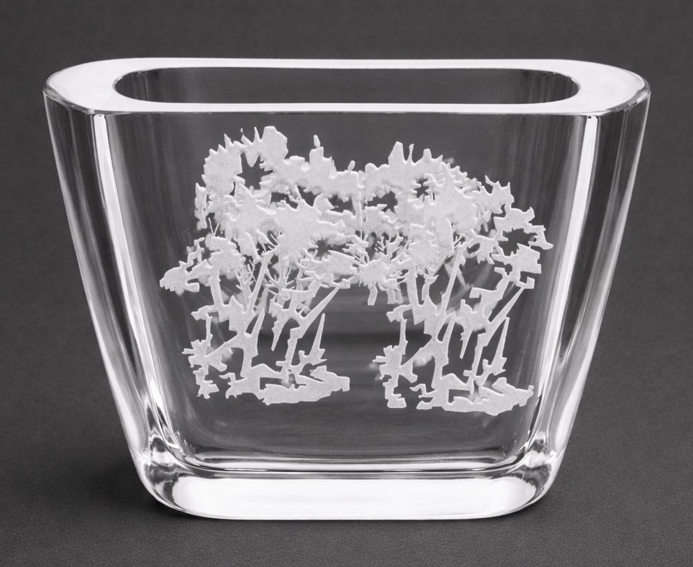 JAN SIEDLECKI 'Wazon Zimowe drzewa II" 9,2x11,6cm