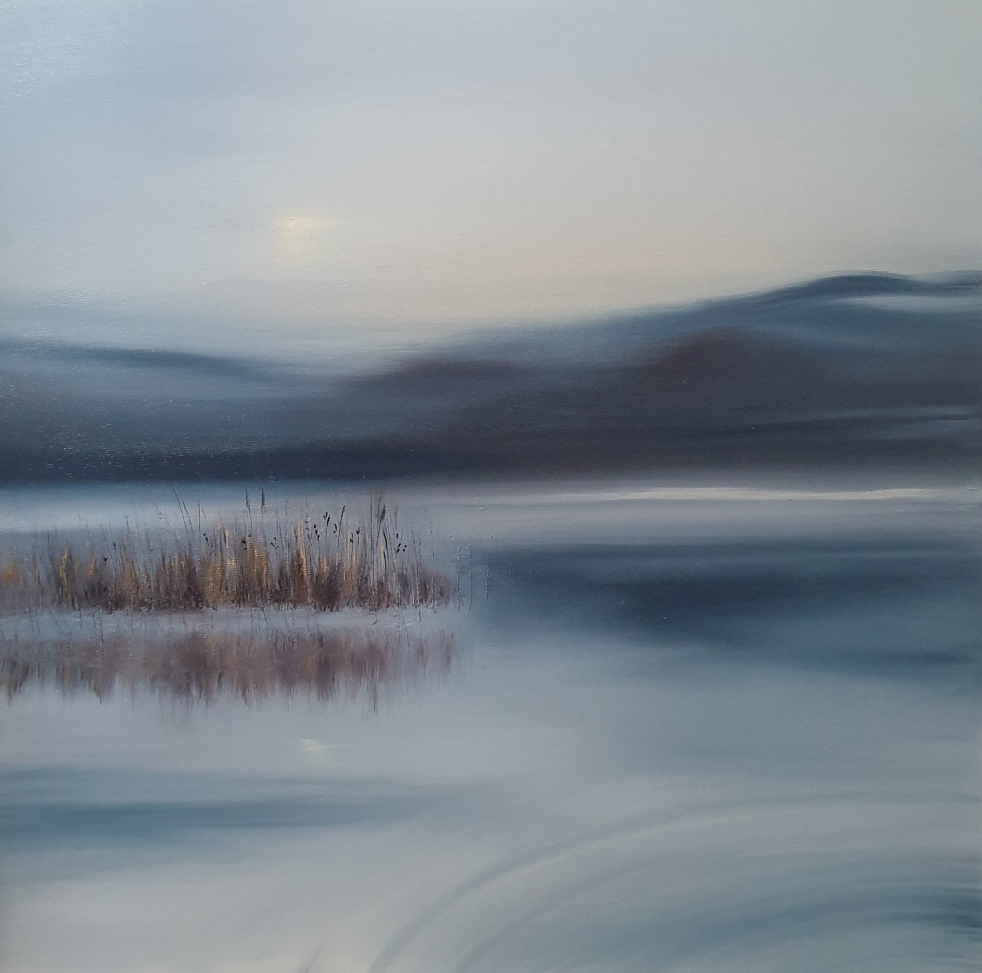 JOANNA STARK 'Jeziorna cisza' olej, płótno, 50x50cm