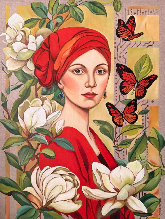 JOANNA SZUMSKA, 'Układ nie scalony', olej, płótno, 80x60cm