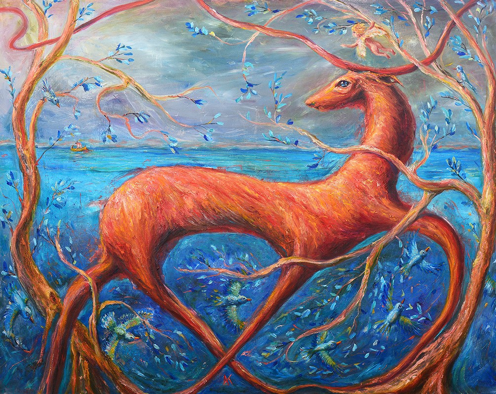 VITALI SHOUPIKOV 'Muzyka Flaminga' olej, płótno, 95x120cm