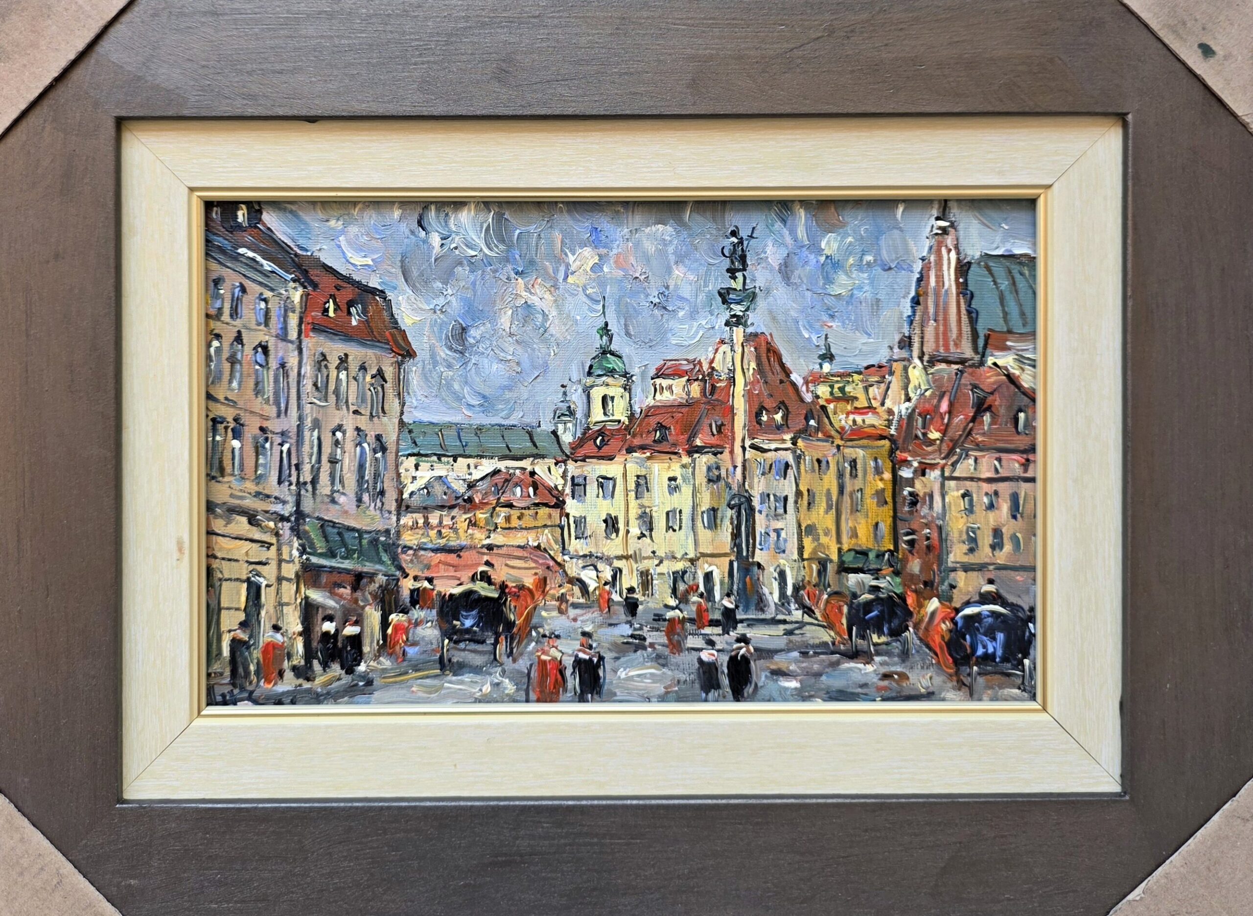 H. ZBIGNIEW WOLFF 'Warszawa Plac Zamkowy', olej, płótno, 17x27cm