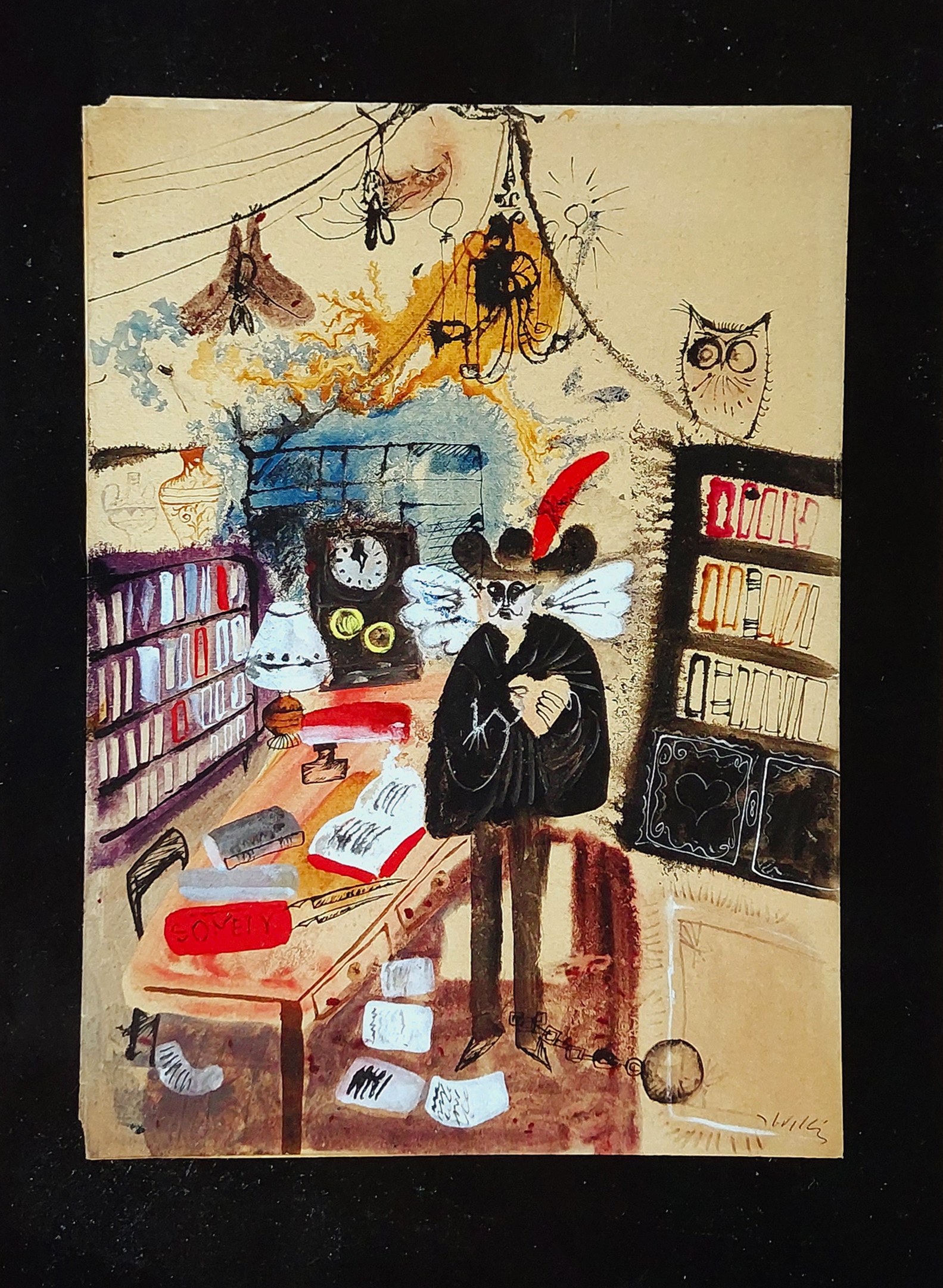 JÓZEF WILKOŃ 'Ilustracja do Zielonej Gęsi Konstantego Ildefonsa Gałczyńskiego', Pocztówka (sygnowana przez artystę)
