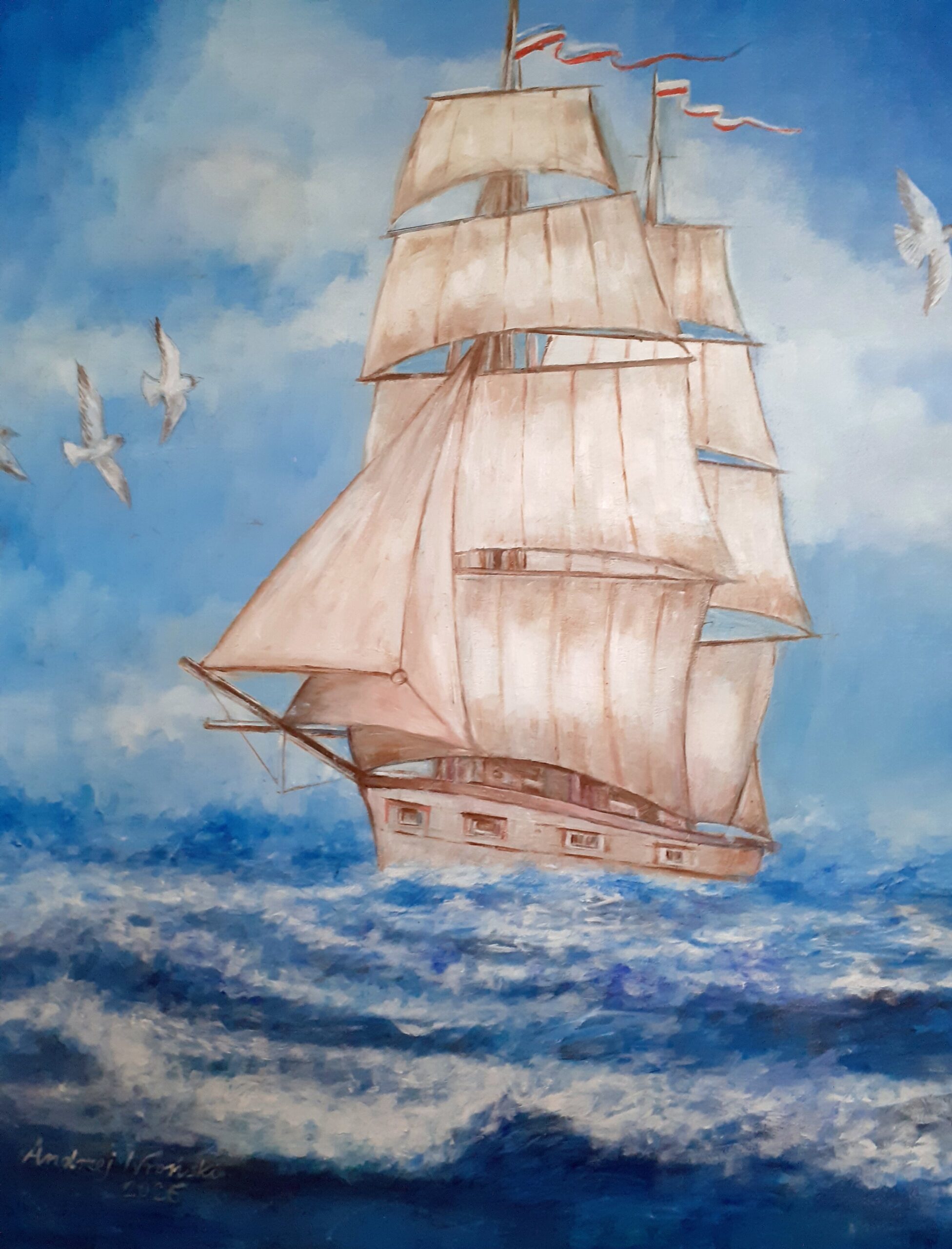 ANDRZEJ WROŃSKI 'Powrót', olej, płótno 100x70cm