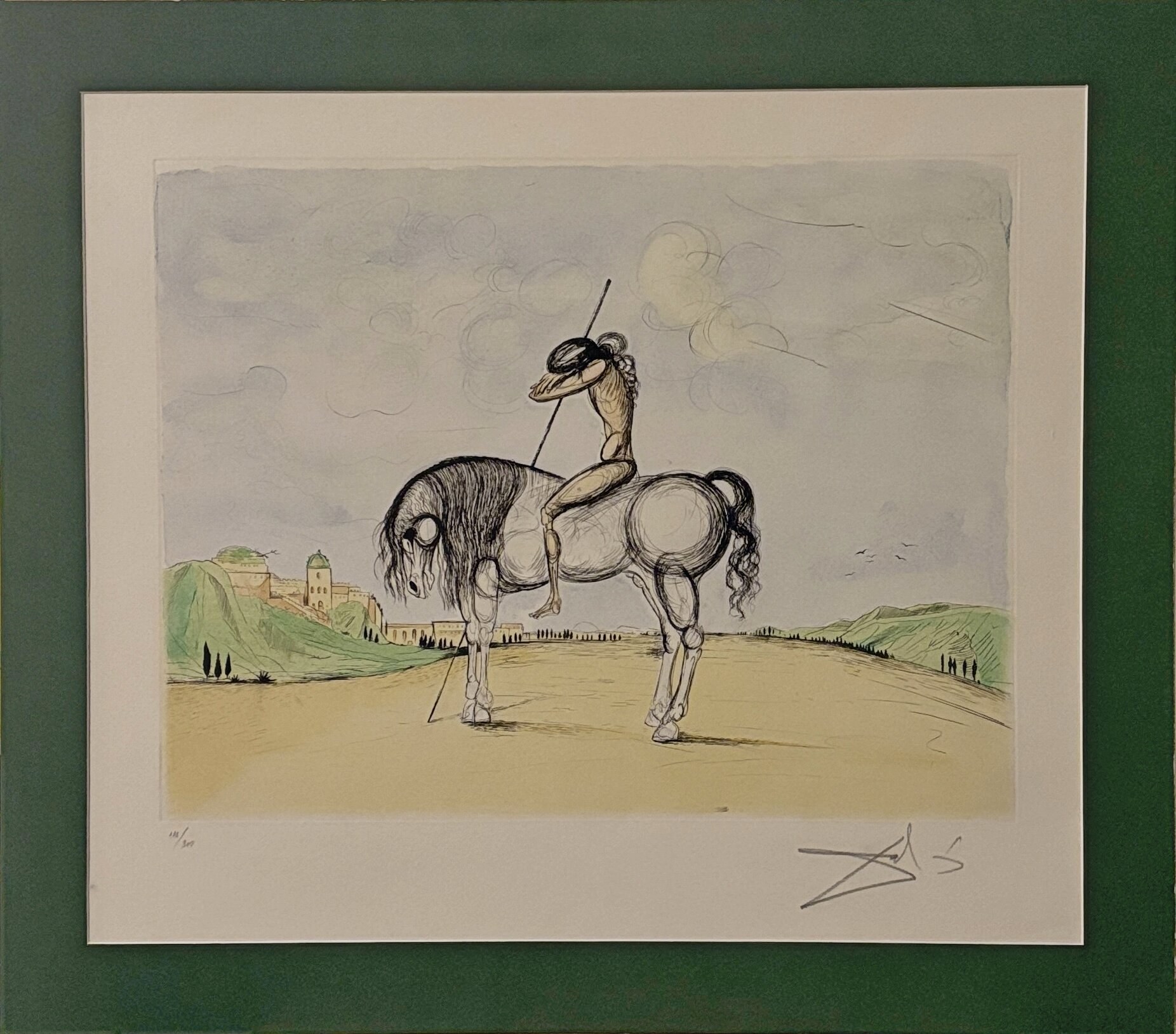 SALVADOR DALI 'Le Chevalier" (Rycerz) z teki ilustracji do Don Quichotte de la Manche' akwaforta, papier, 40x51cm