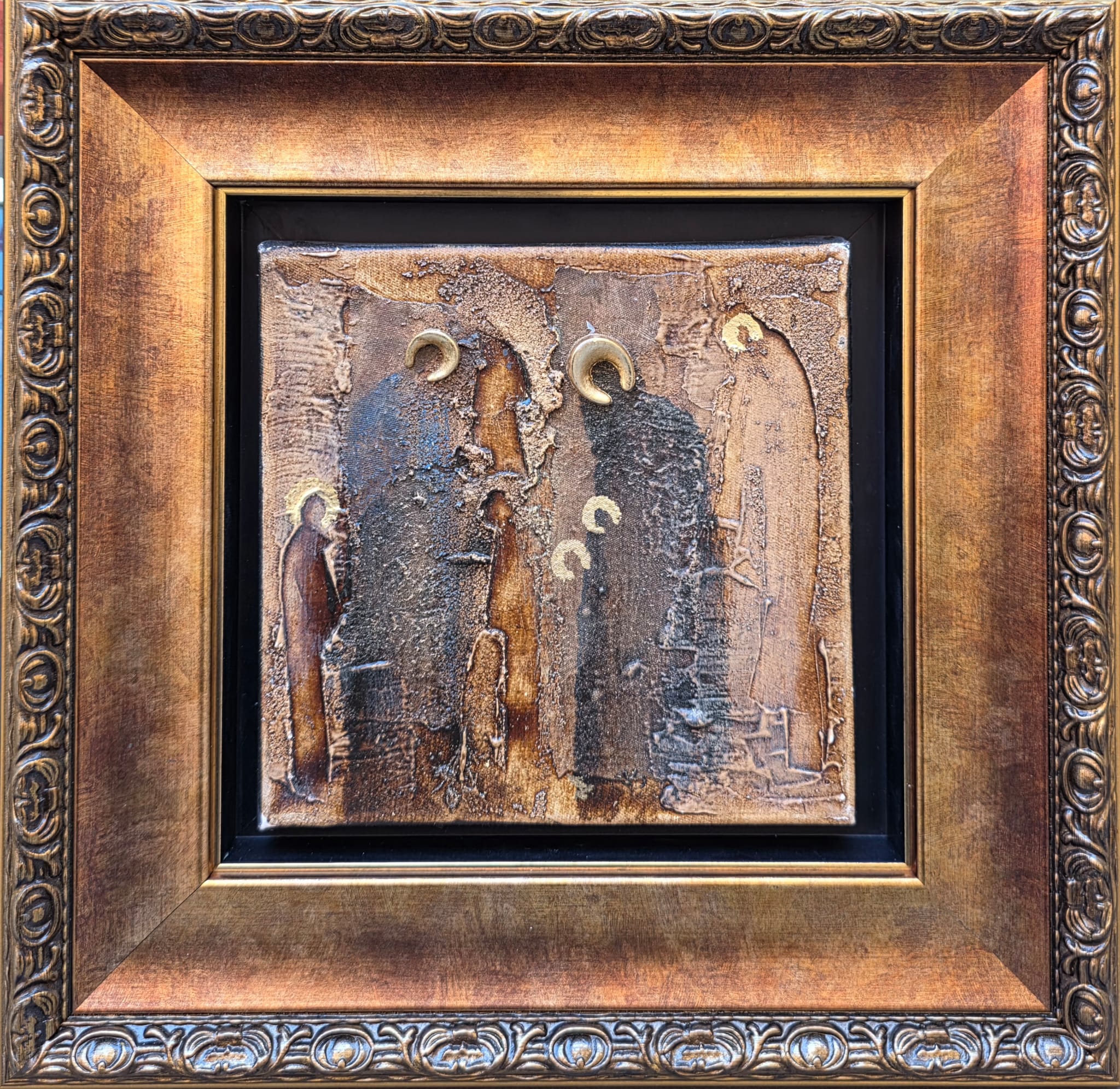 MAŁGORZATA DAWIDIUK 'Ikona Światło K', 2025, technika własna, płótno, 20x20cm