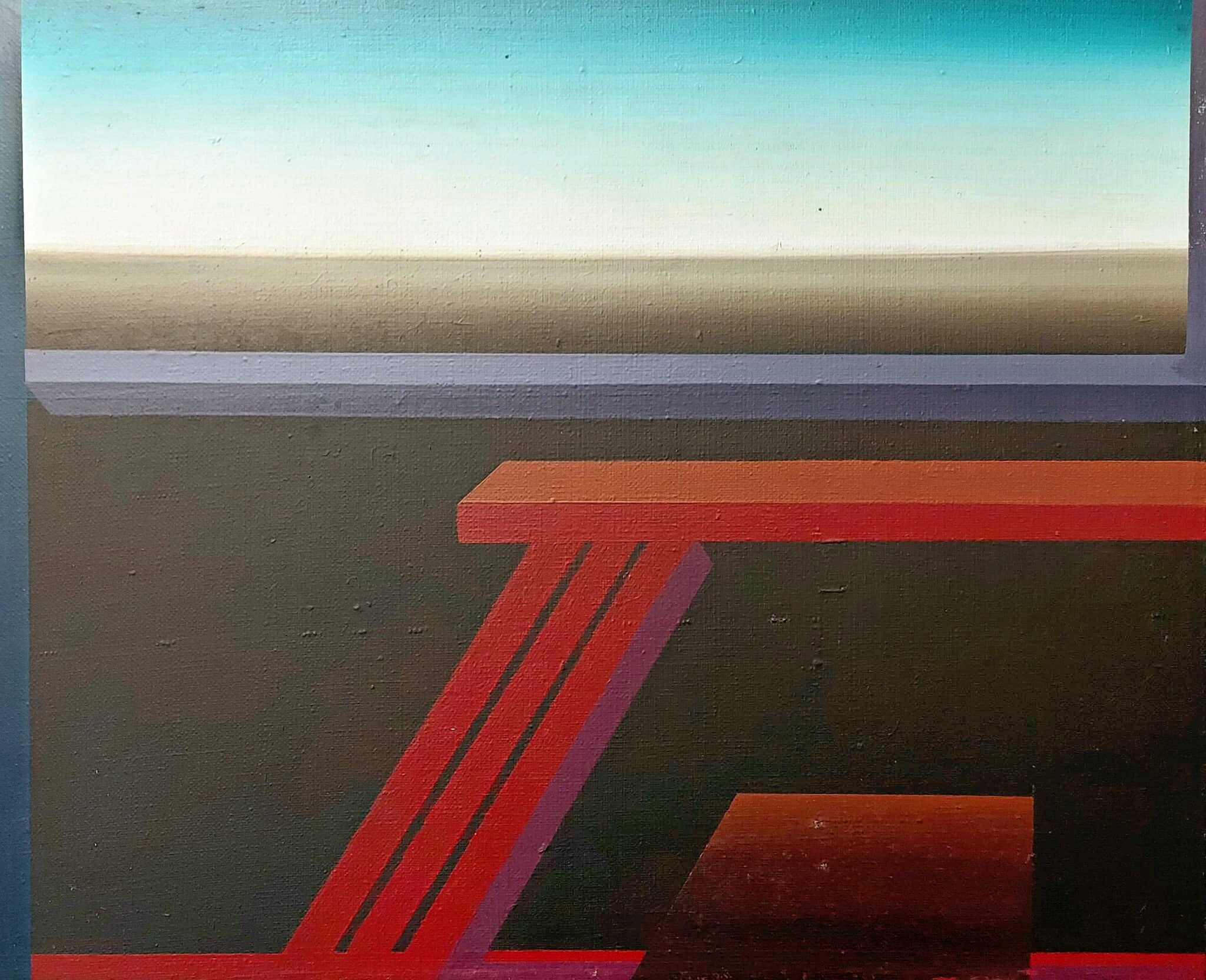 HENRYK PŁÓCIENNIK 'Kompozycja geometryczna' olej, płótno 37,5x45,5cm