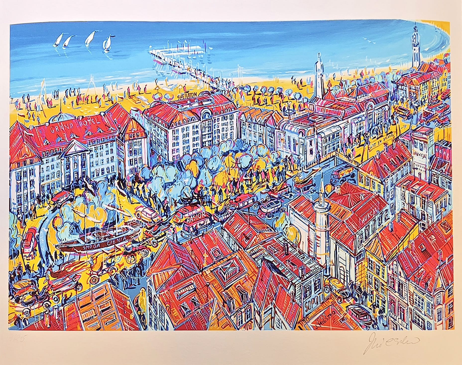 JOANNA MIESZKO 'Sopot' inkografia, papier, 40x50cm