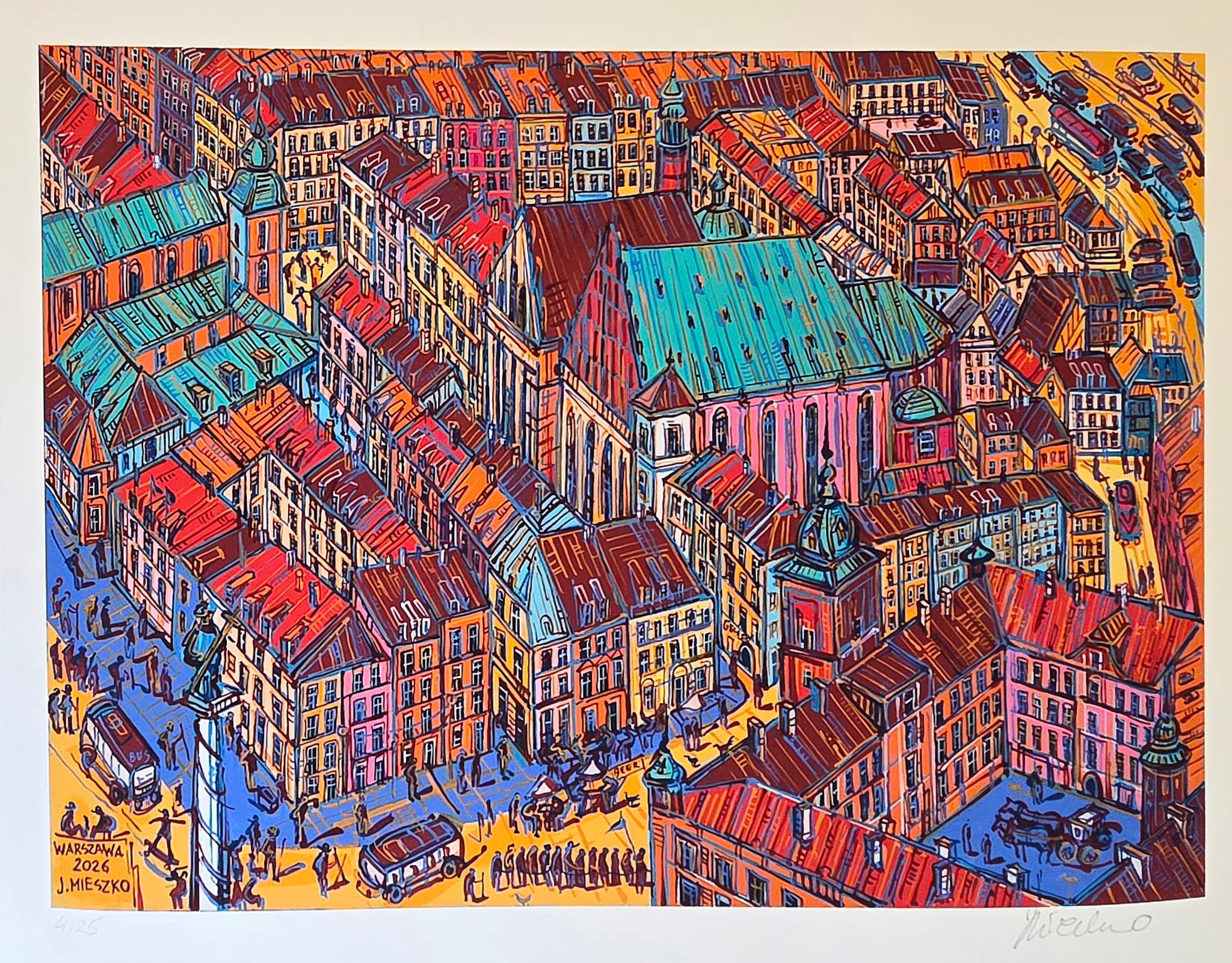 JOANNA MIESZKO 'Warszawa' inkografia, papier, 40x50cm
