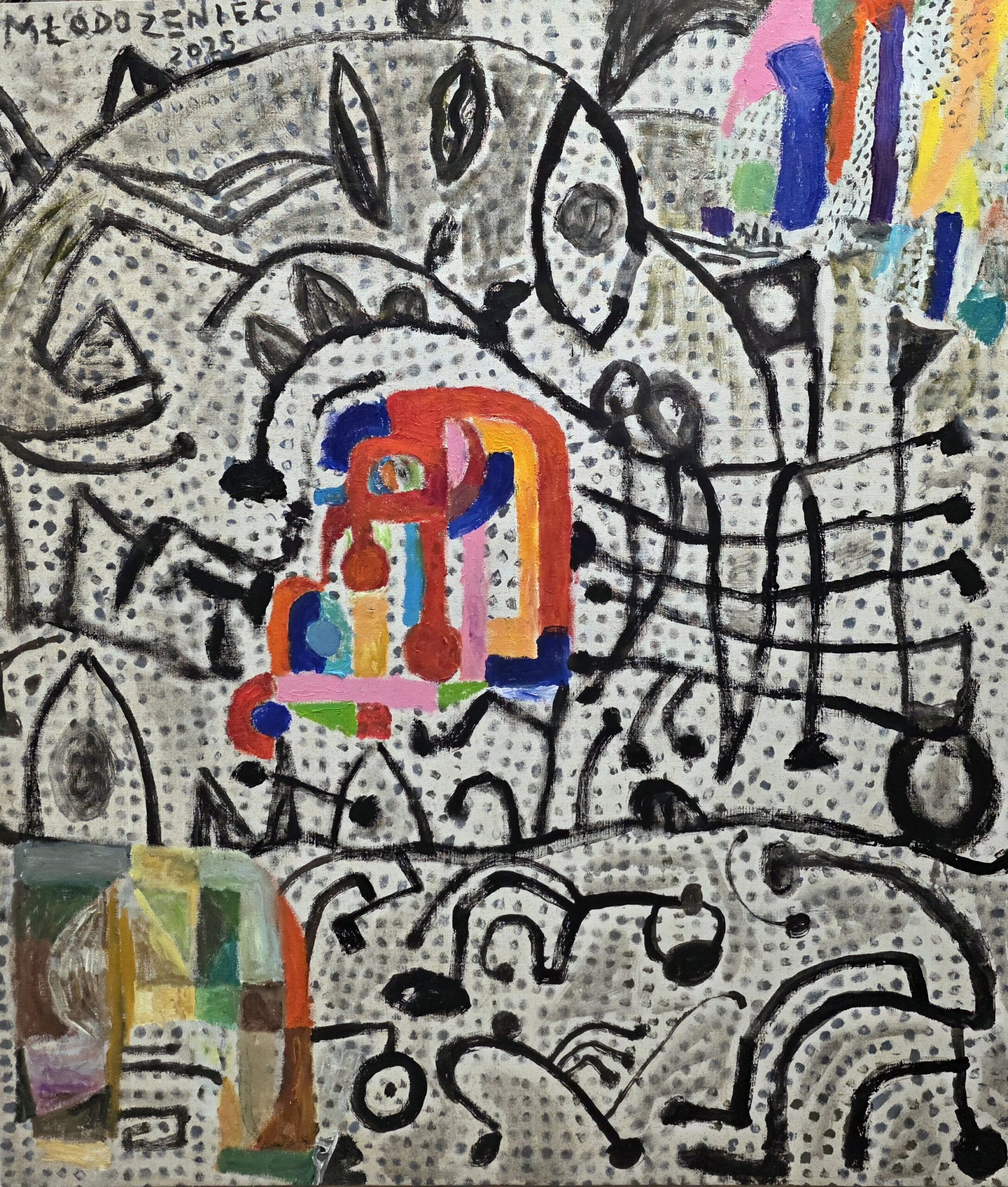 STANISLAW MŁODOŻENIEC 'Kompozycja' olej, płótno 130x114cm