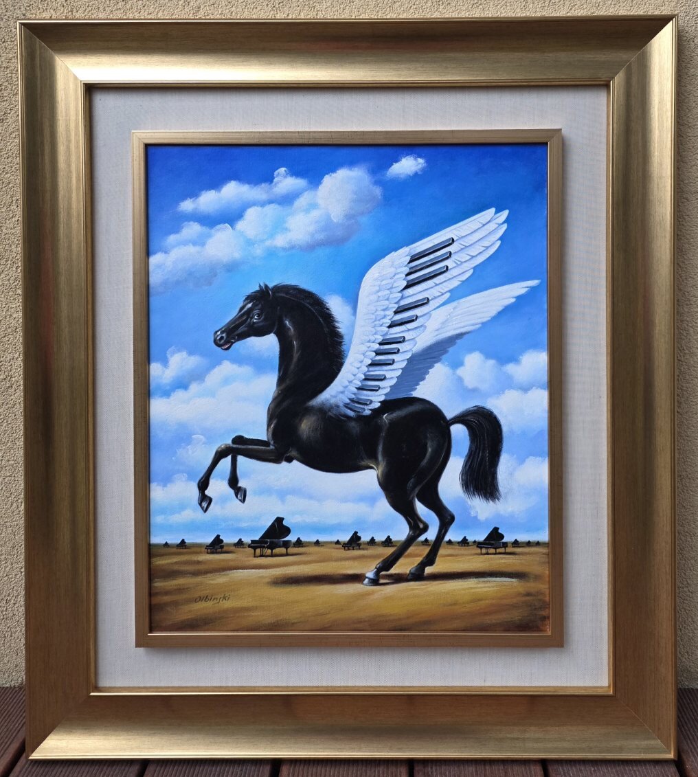 RAFAŁ OLBIŃSKI 'Souvenirs oubliees-Noir' olej, akryl, płótno, 57x47cm