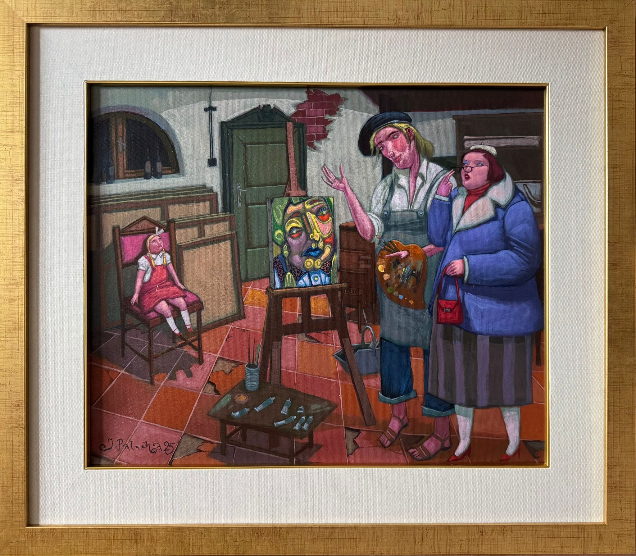 JACEK PAŁUCHA 'Portret u modnego artysty' olej, płótno 46x55cm