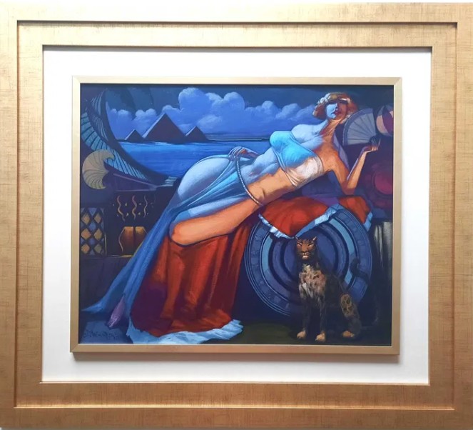 JACEK PAŁUCHA 'Pozująca dla Faraona' olej, płótno 46x55cm