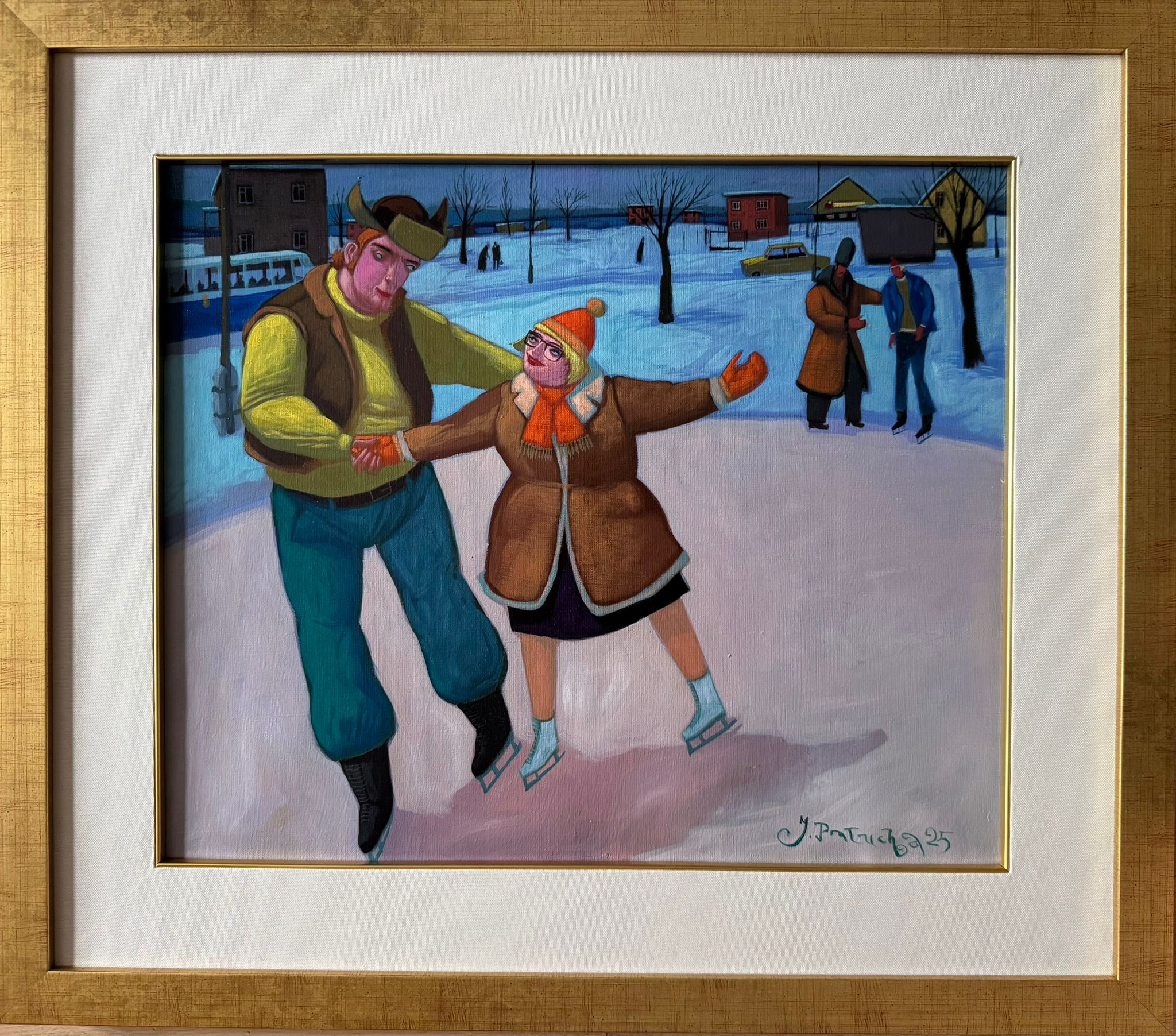 JACEK PAŁUCHA 'Ślizgawka' olej, płótno 46x55cm