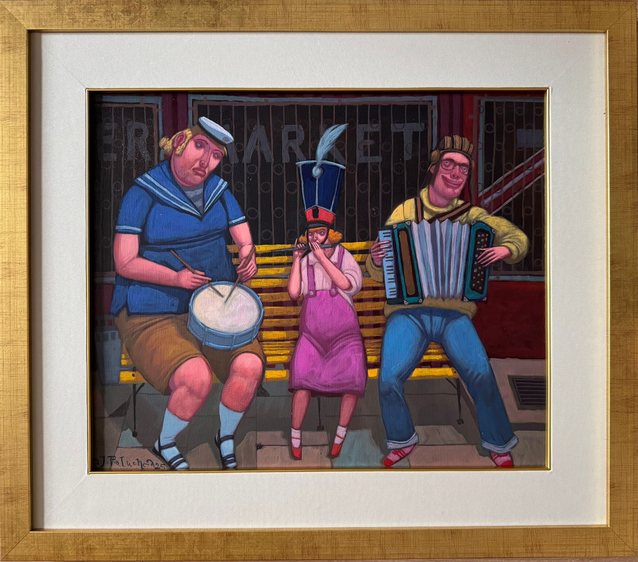 JACEK PAŁUCHA 'Trio marszowe' olej, płótno 46x55cm