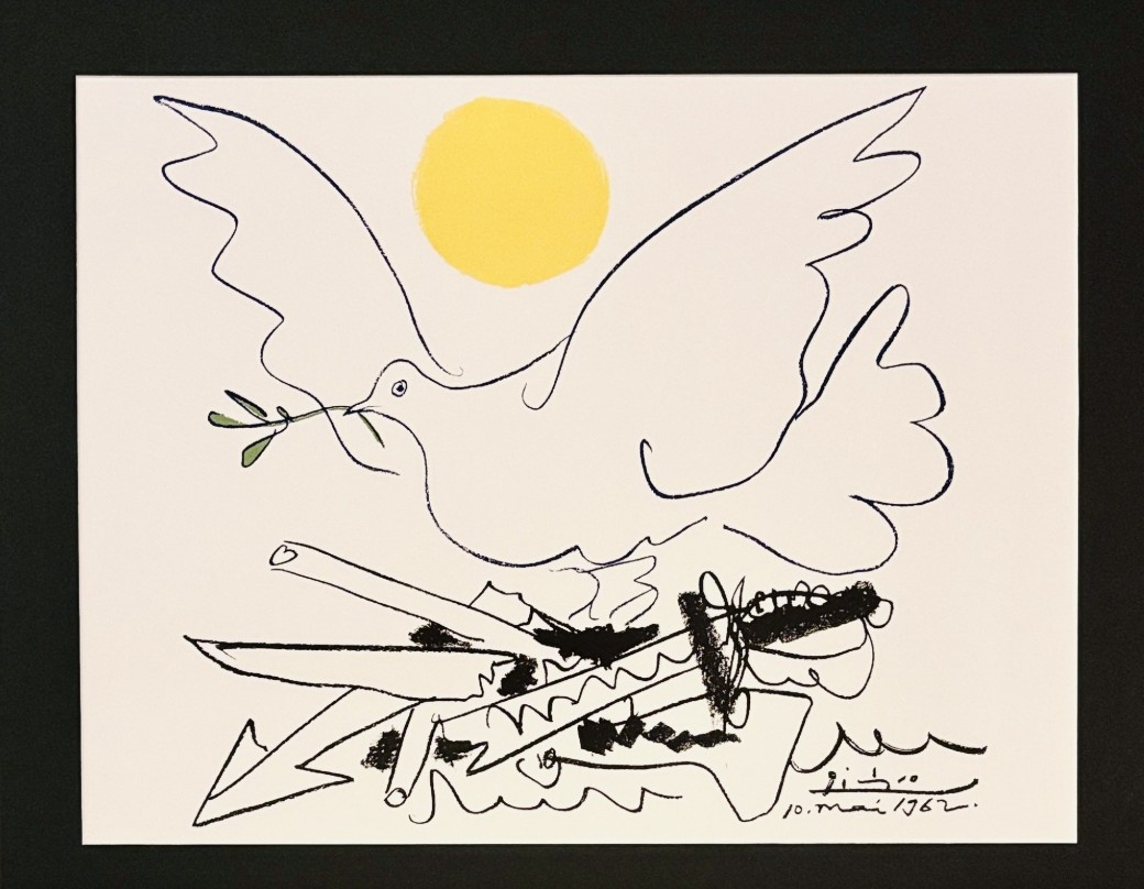 PABLO PICASSO 'Colombe au Soleil' Gołąbek pokoju, 1962, litografia, papier, 49x64cm