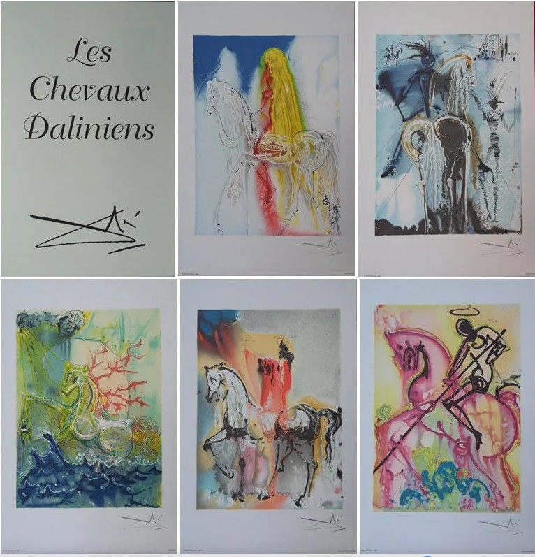 SALVADOR DALI 'Teka 18 litografii' Les Chevaux de Dali (Daliinian Horses), 1983
