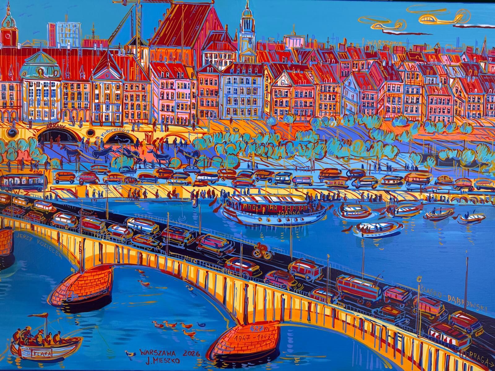 JOANNA MIESZKO 'Warszawa' akryl, płótno, 73x100cm