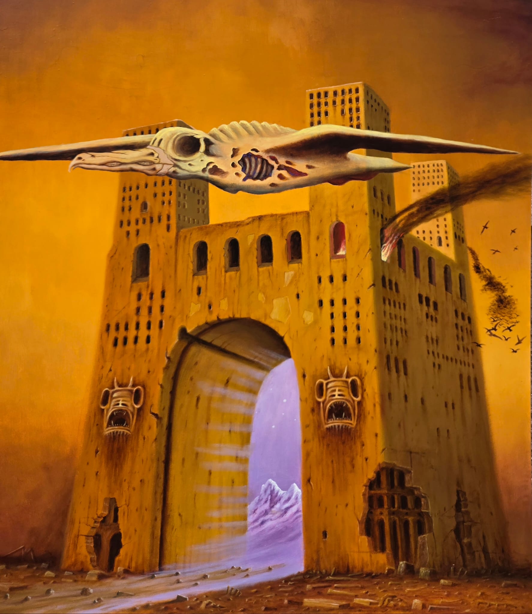 ANDRZEJ ŻURAŃSKI 'Drugi portal do innego świata' olej, płyta, 87x73cm