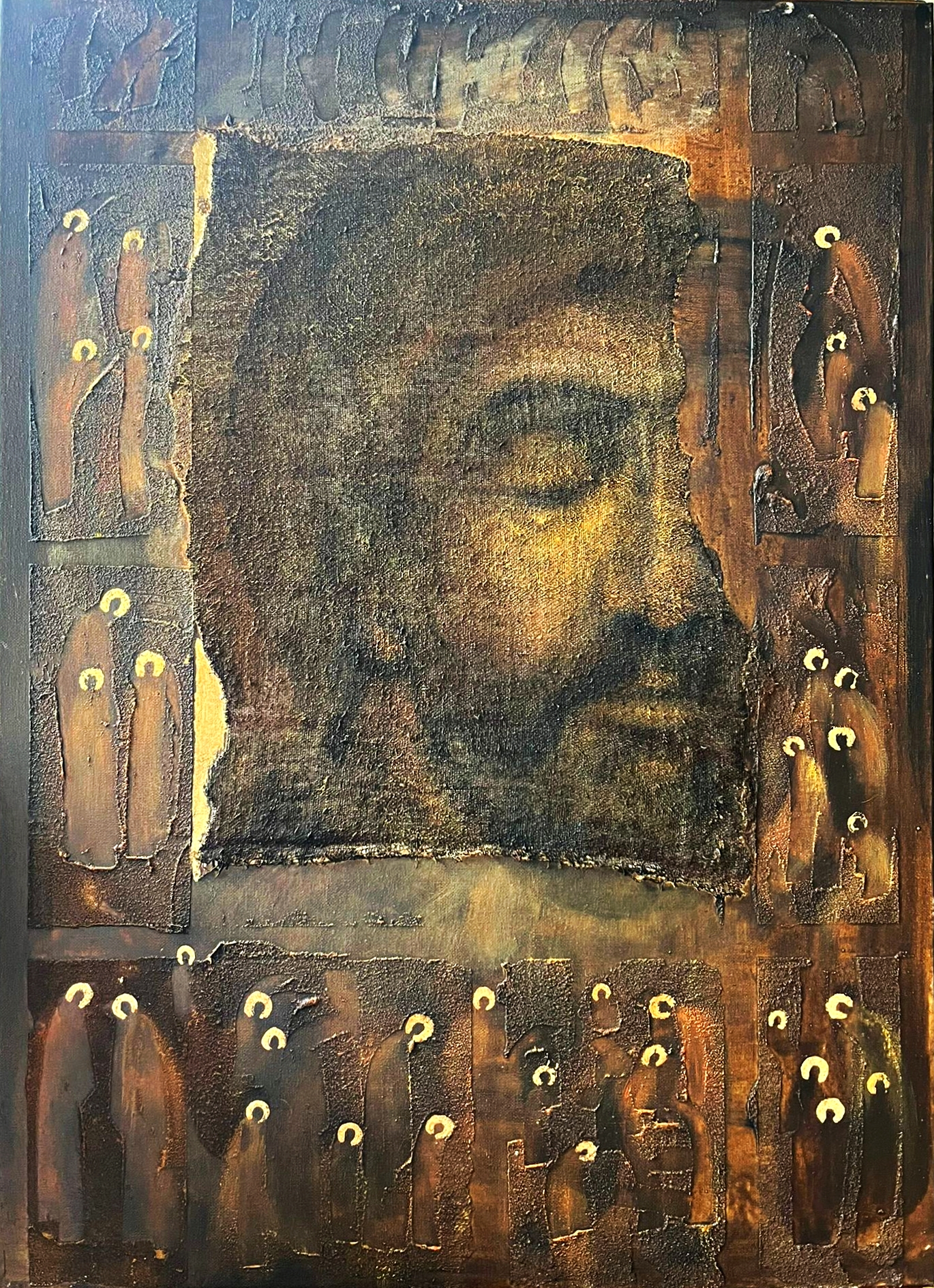 MAŁGORZATA DAWIDIUK 'Ikona Światło ZF', technika własna, płótno, 70x50cm