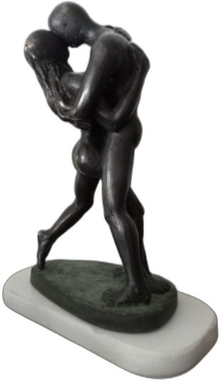 ZBIGNIEW BACHANEK 'Pocałunek' brąz patynowany, 22cm