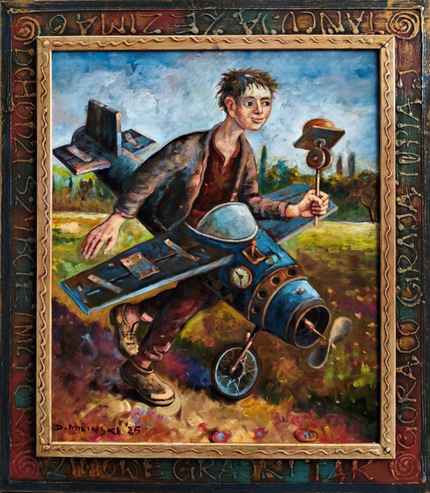 DARIUSZ MILIŃSKI 'Podróż' olej, płótno, 60x50cm