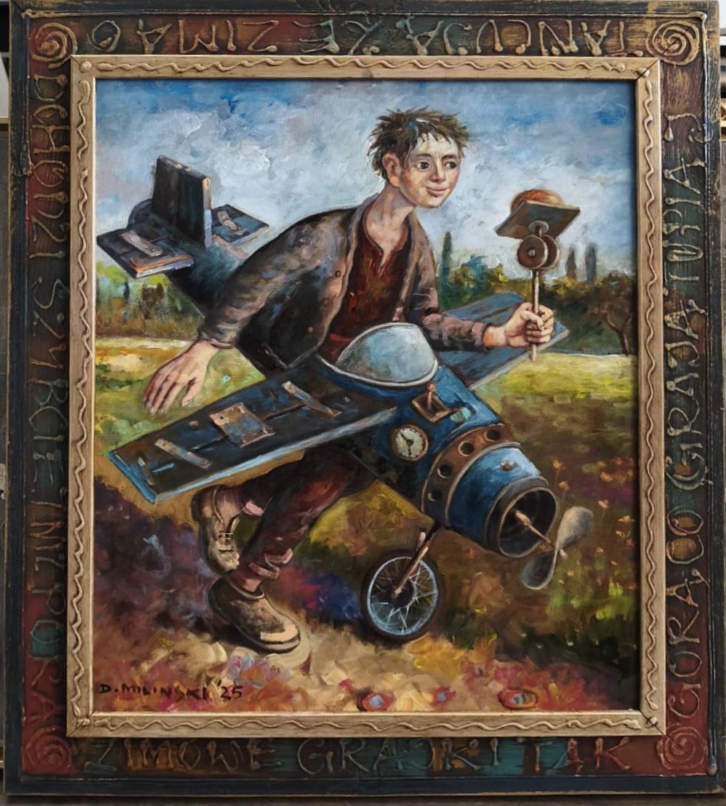DARIUSZ MILIŃSKI 'Podróż' olej, płótno, 60x50cm