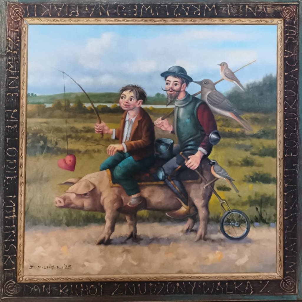 DARIUSZ MILIŃSKI 'Wypad' olej, płótno, 70x70cm