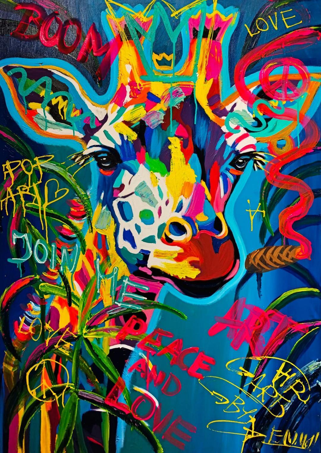 EMMA CHODOROWSKA 'Join Me' akryl, płótno, 120x85cm