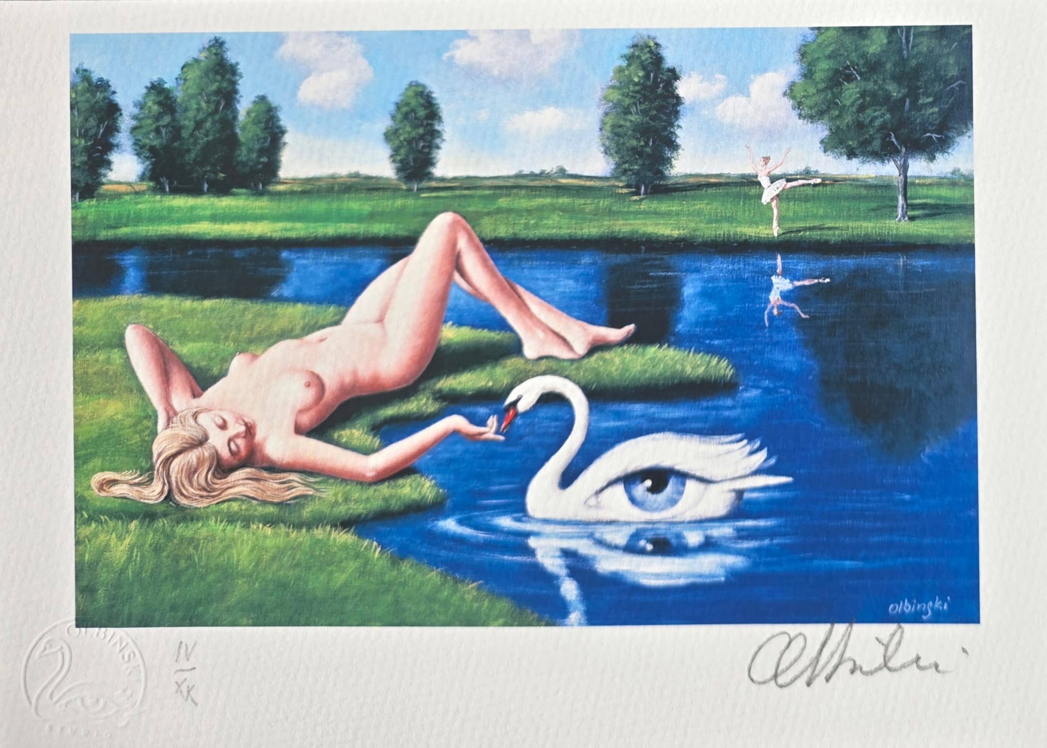 RAFAŁ OLBIŃSKI, 'Leda', inkografia, papier A4