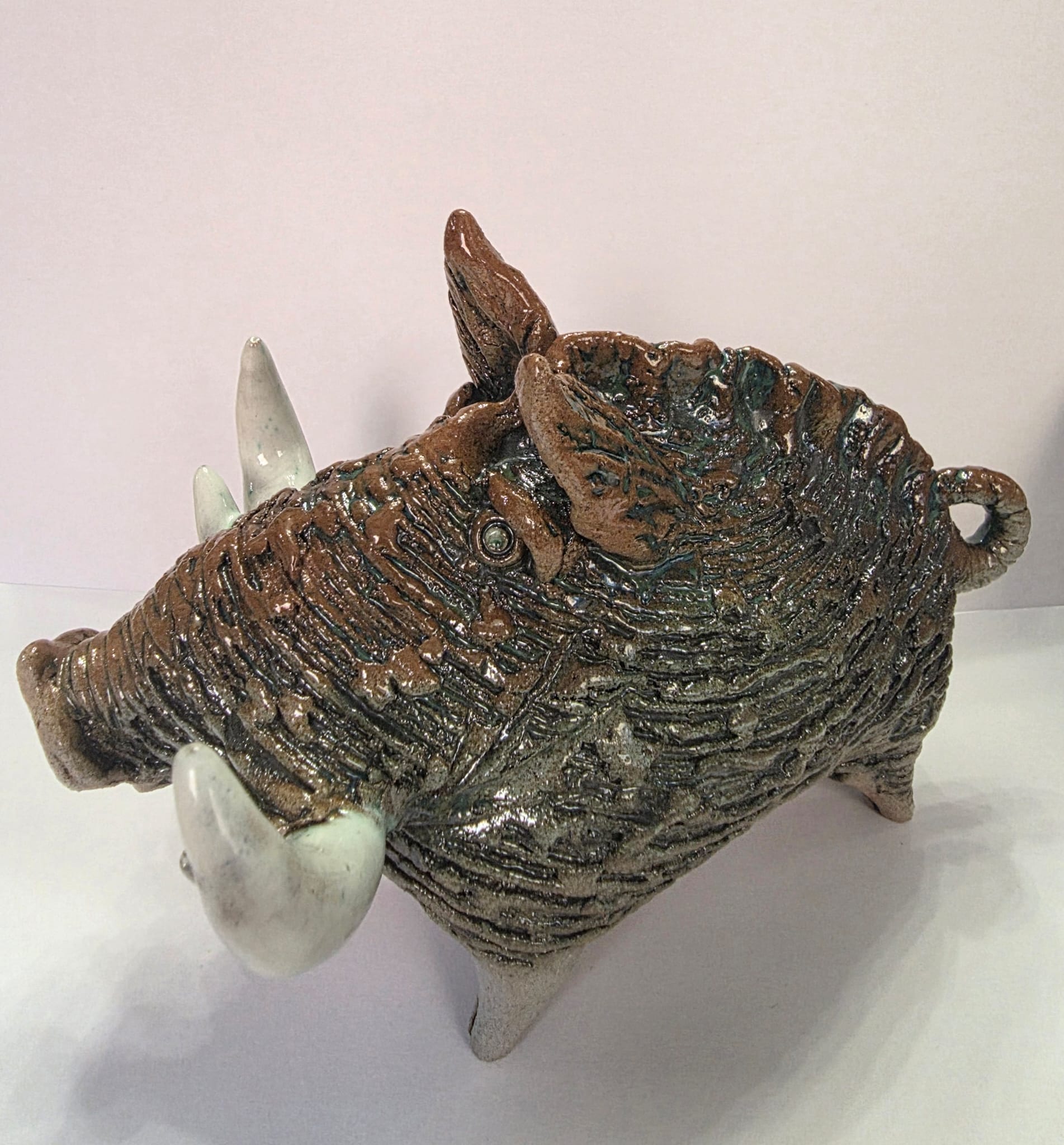 SERGIEJ ŻULAWLOW 'Dzik', ceramika, 17,5x13x11cm
