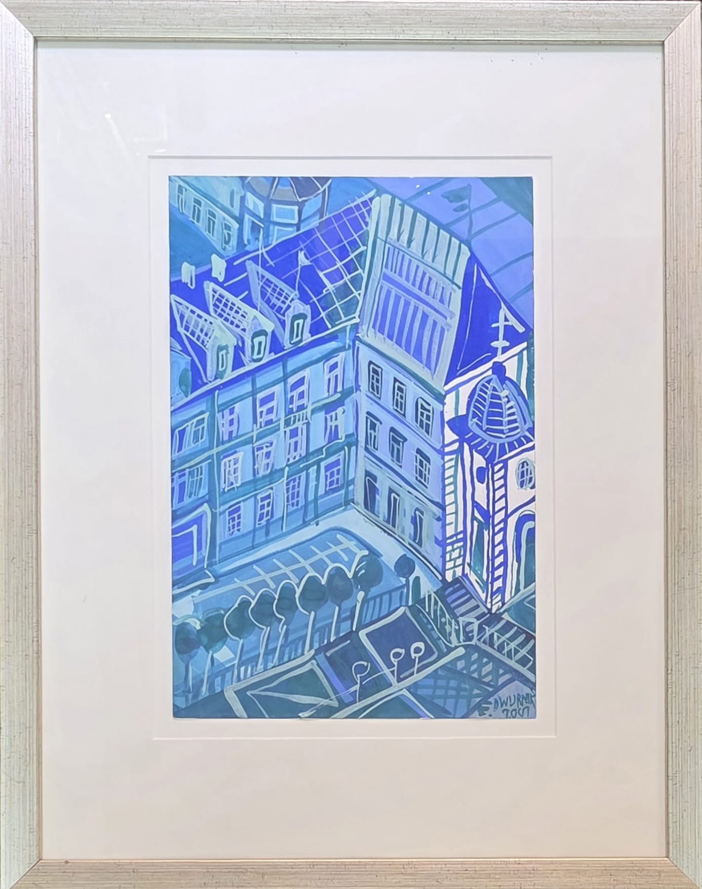 EDWARD DWURNIK 'Wrocław' 2007, tempera, akwarela, papier, 35,5x23,5cm