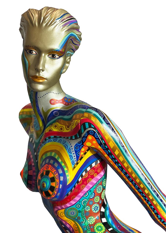 KAMILA WOJCIECHOWICZ-KRAUZE 'Tilda' manekin z włókna szklanego, akryle, metalowa podstawa, 164cm