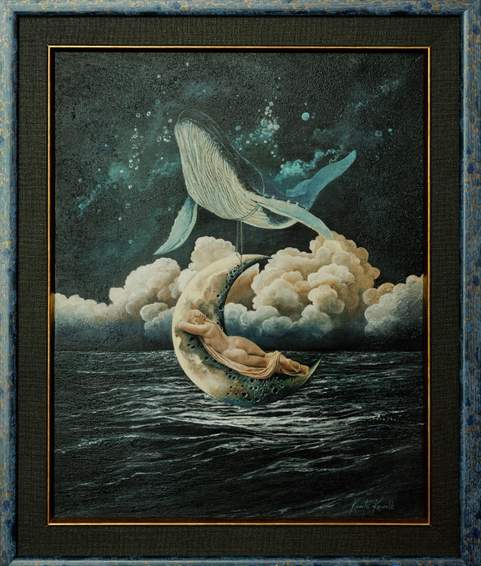 KAMILA KOWALIK 'W objęciach fantazji' akryl, płótno, 50x40cm