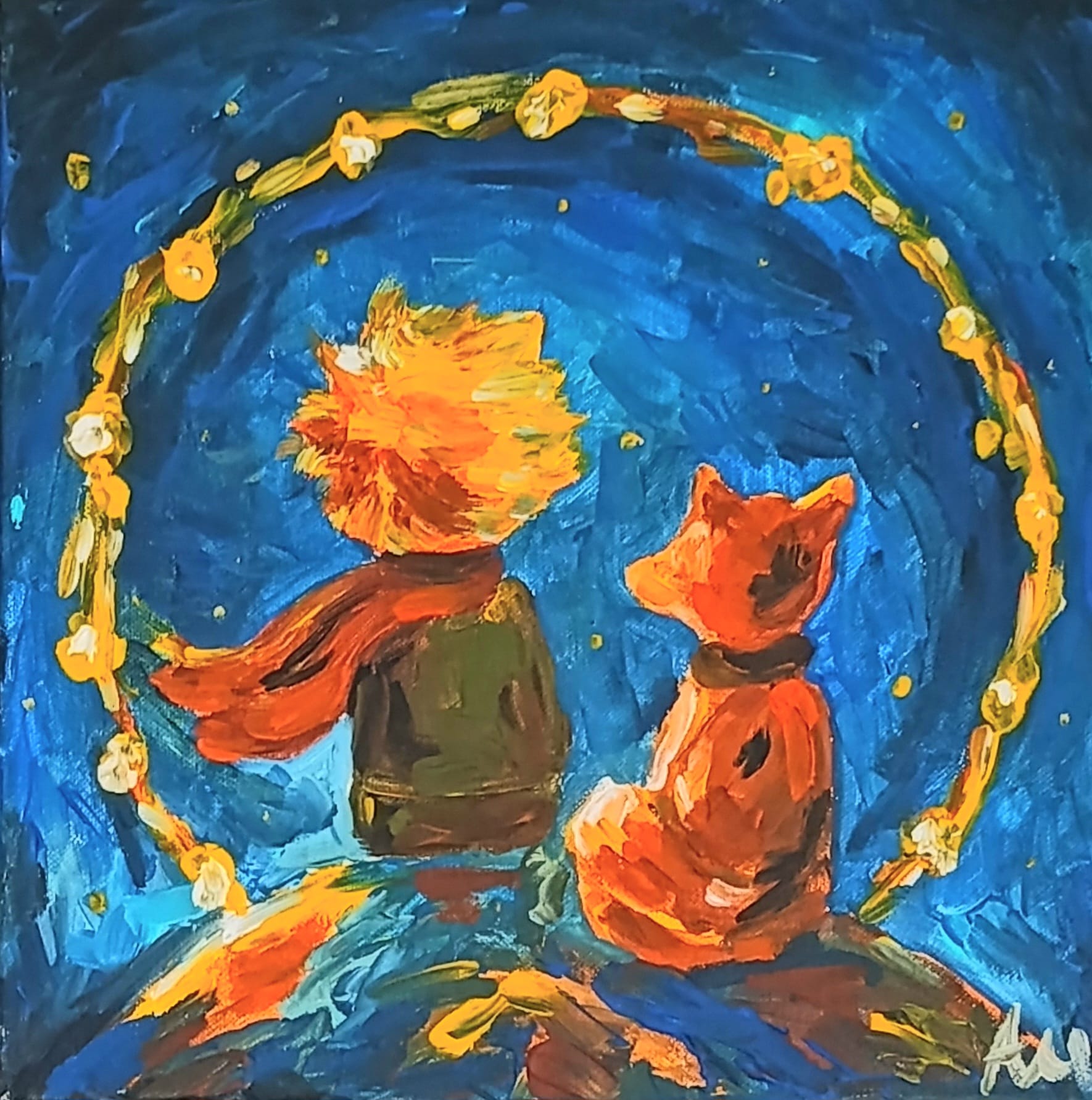 ANDŻELIKA KUCHARSKA 'Bez tytułu', olej, szpachla, płótno, 30x30x6cm