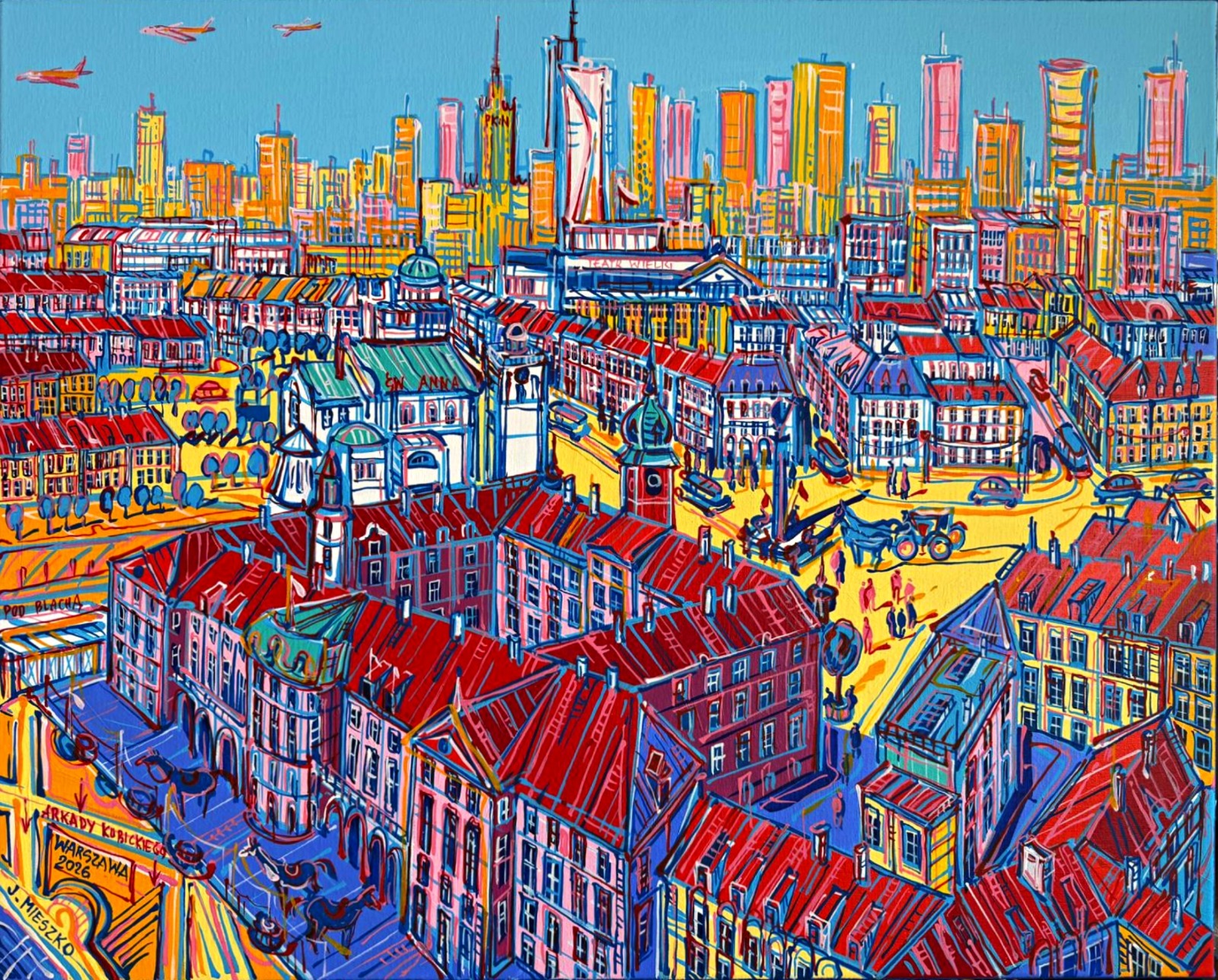 JOANNA MIESZKO 'Warszawa' akryl, płótno, 65x81cm