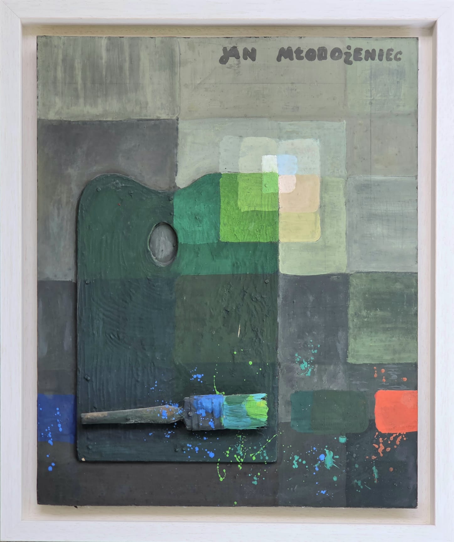 JAN MŁODOŻENIEC 'Bez tytułu', tempera, deska, 53x42cm