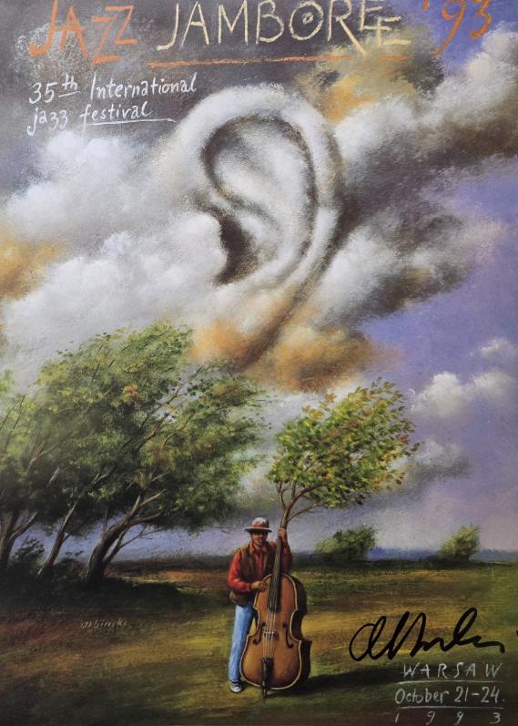 RAFAŁ OLBIŃSKI 'JAZZ JAMBOREE 93' 1991, sygnowany, offset, papier, 40x27cm