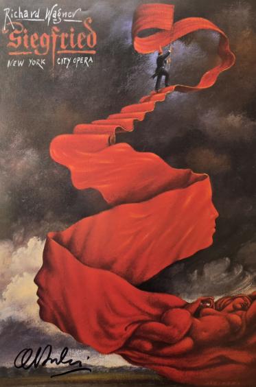 RAFAŁ OLBIŃSKI 'Mefistofeles do opery Arrige Boito opartej na Fauście Goethego', sygnowany, offset, papier, 40x27cm