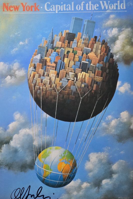 RAFAŁ OLBIŃSKI 'New York Capital of the World', sygnowany, offset, papier, 40x27cm
