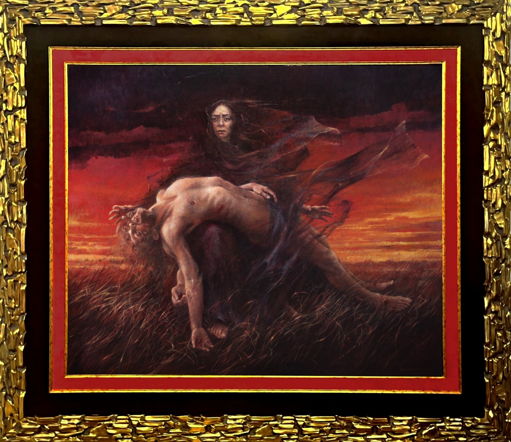 MARCIN TELEGA 'Pieta', olej, płótno, 120x100cm