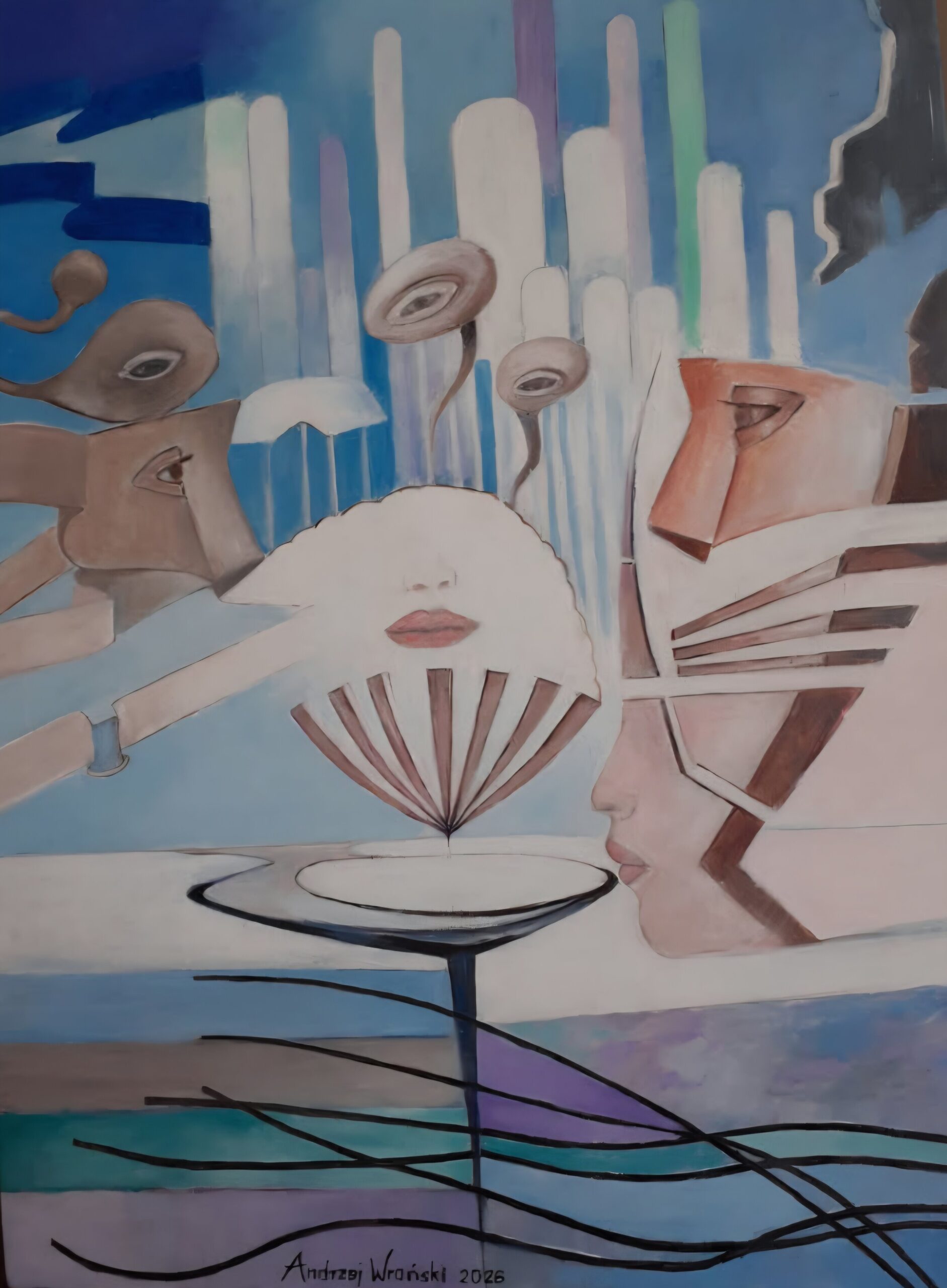 ANDRZEJ WROŃSKI 'Niepewność', olej, płótno 80x60cm
