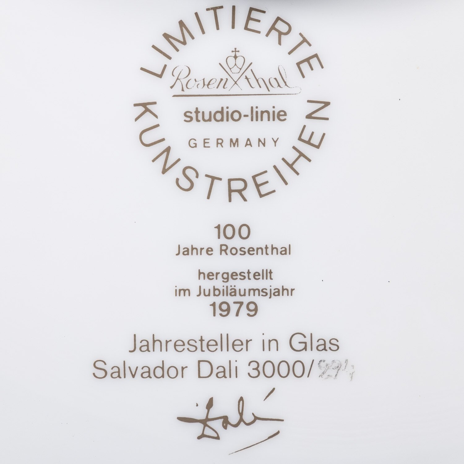 SALVADOR DALI 'Patera z okazji 100 lecia powstania Rosenthal 1979' - obrazek 4