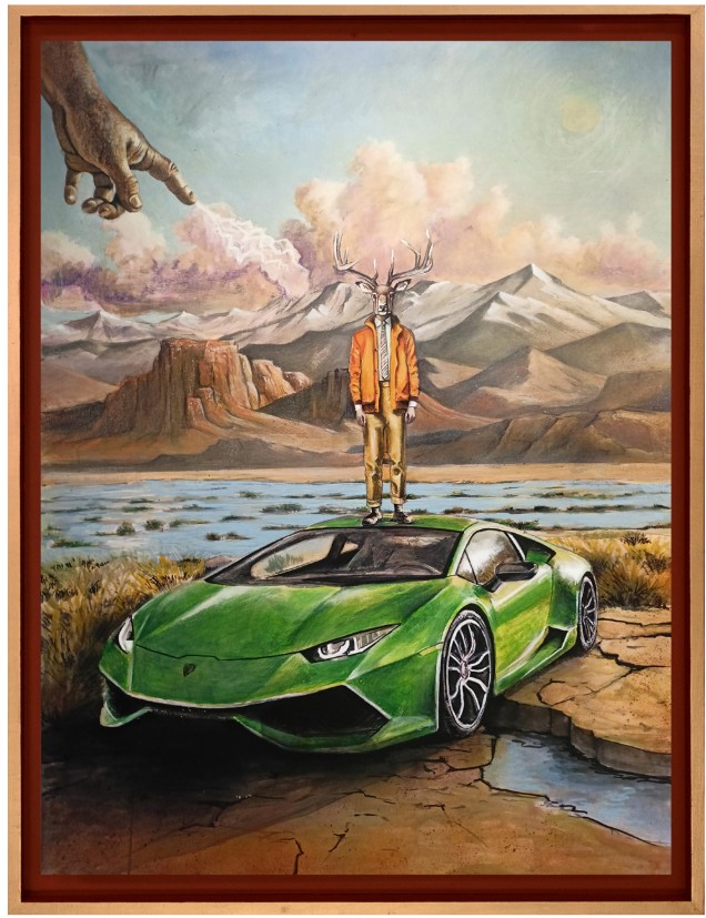LECH BATOR 'Creation', technika mieszana na płycie, 100x70cm