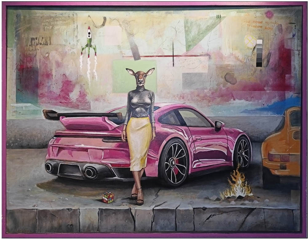 LECH BATOR 'Dobre geny', technika mieszana na płycie, 128x100cm