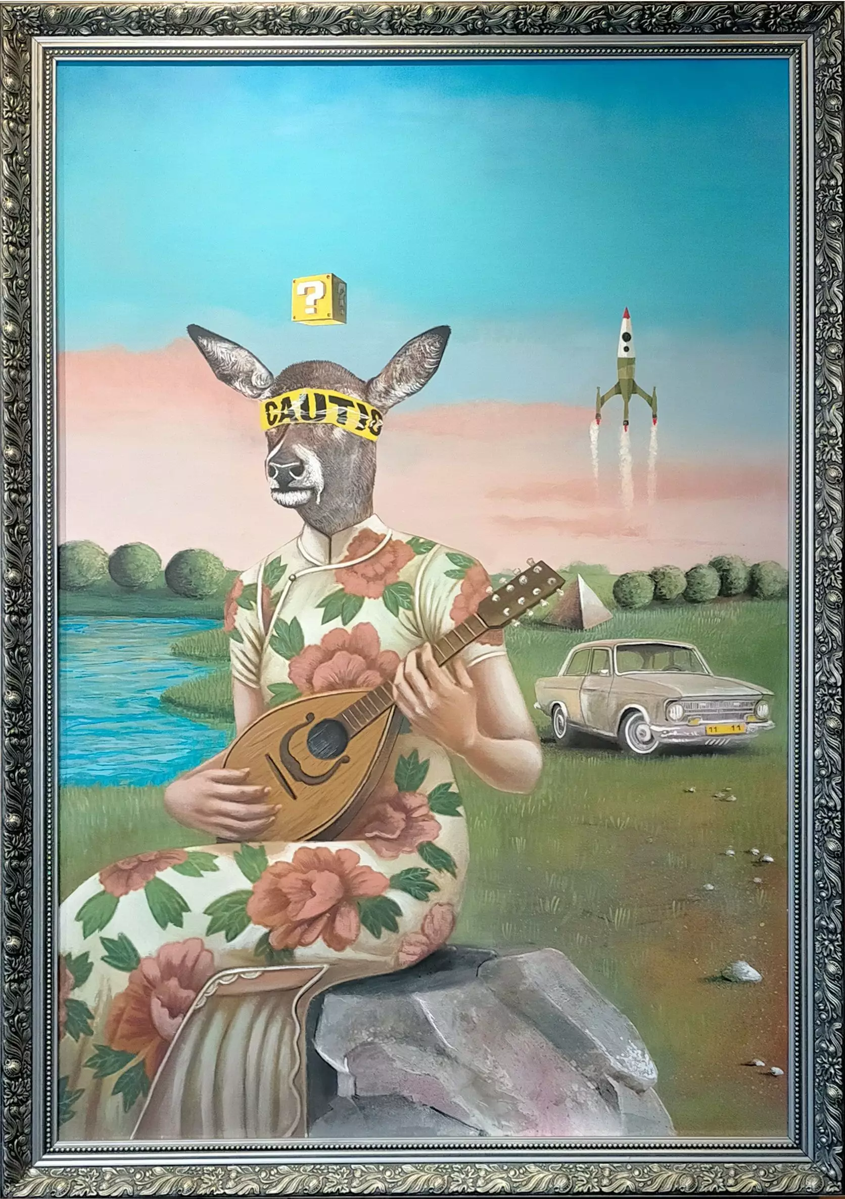 LECH BATOR 'Man-Doe-Lina', technika mieszana na płótnie, 120x80cm
